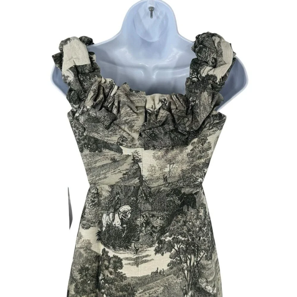 Tuckernuck NEW Middleburg Toile Suze Equestrian Formal Midi Dress Size S - Picture 9 of 12